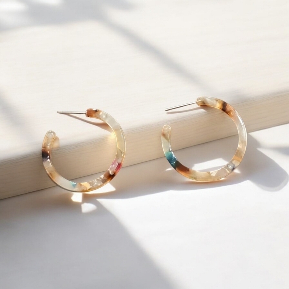 1 LEFT! Acrylic Colorful Hoop Earrings